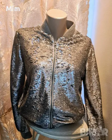 Guess M Яке със сребристи блестящи пайети , снимка 4 - Якета - 49792260