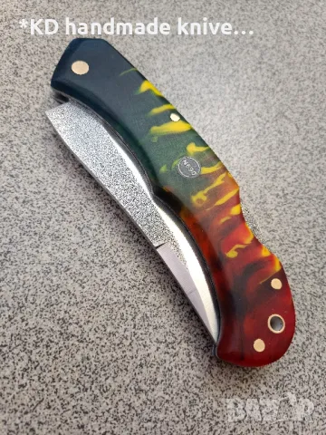 Сгъваем нож ръчно изработен от N690 стомана, снимка 3 - Ножове - 49960317