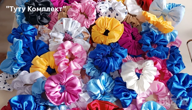 Продавам на едро 80 броя ластици скрънчи за коса, снимка 2 - Аксесоари за коса - 54081822