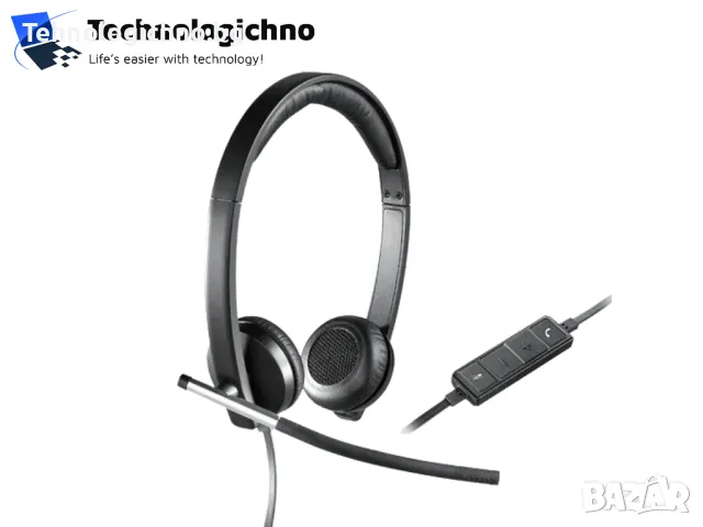 Слушалки Logitech H650E USB 981-000519, снимка 1 - Слушалки, hands-free - 47041461