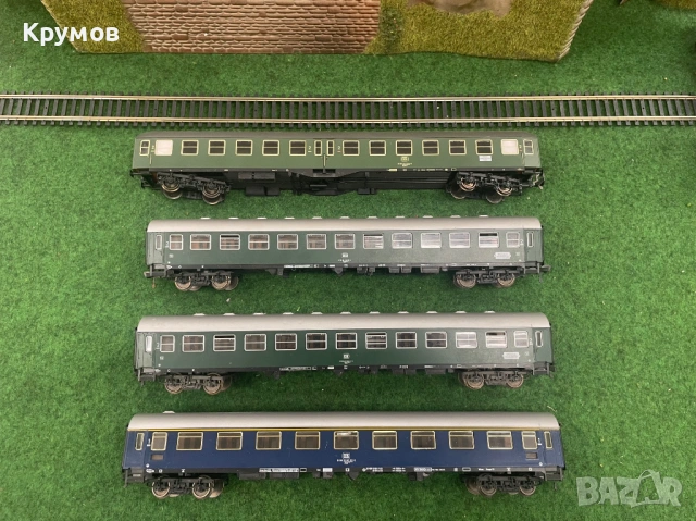 Вагон пътнически 4-осен Флайшман HO 1:87 влак ЖП модел осветление