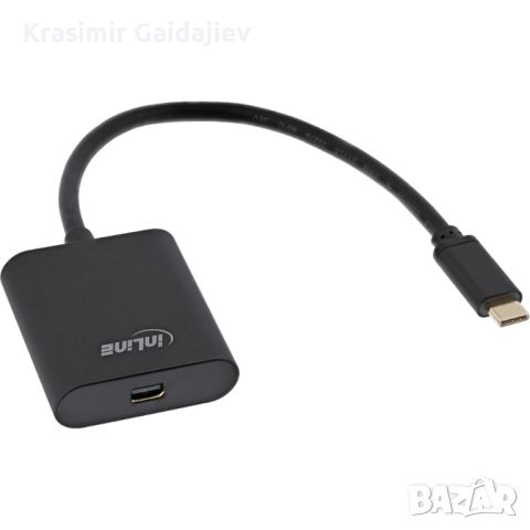 INLINE USB DISPLAY КОНВЕРТОР, USB TYPE-C M КЪМ MINI DISPLAYPORT 4K/60HZ ЧЕРЕН, снимка 2 - Кабели и адаптери - 45351693