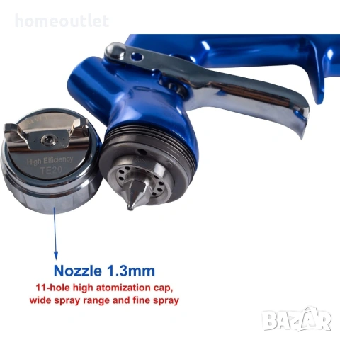 ПРОМО Професионален пистолет за боядисване – Висока ефективност GRAVITY GUN AND CUP BASE X0012J9XSV, снимка 4 - Миксери за бои - 53721210