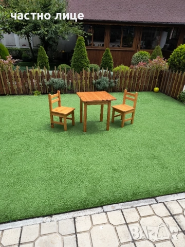 в Бургас -маса и стол детски от естествено дърво, снимка 2 - Мебели за детската стая - 51870357