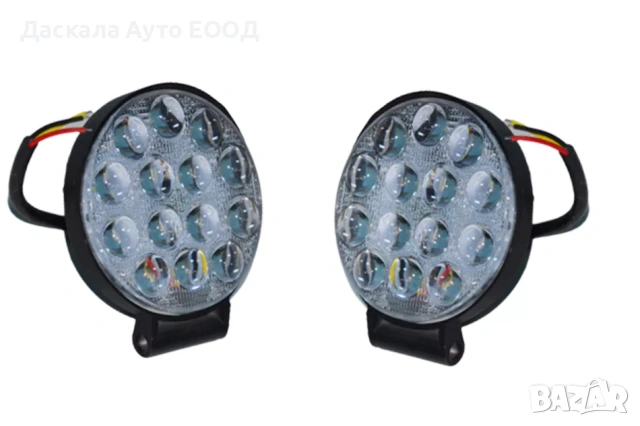 1бр. 3D LED BAR ЛЕД халоген, прожектор 14 диода с лупи, 42W , 12-24V, снимка 2 - Аксесоари и консумативи - 53786798