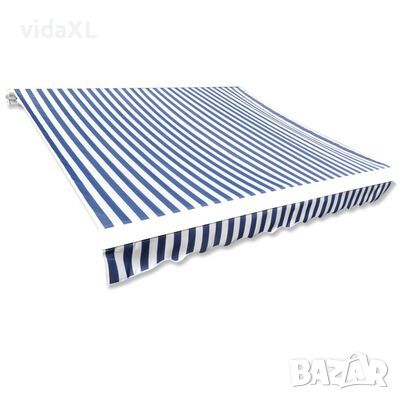 vidaXL Платно за тента, синьо и бяло, 450x300 см*SKU:143700, снимка 1 - Градински мебели, декорация  - 45766581