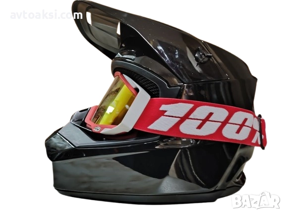 Каска Крос/Атв/Мотор с Очила 100%-10367, снимка 4 - Аксесоари и консумативи - 52867391