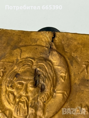 Стара православна икона – Христос Пантократор, снимка 3 - Други ценни предмети - 53393188