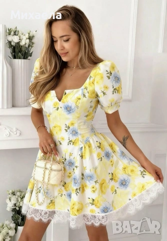 Дамски флорални рокли - няколко цвята - 29€, снимка 5 - Рокли - 54109640