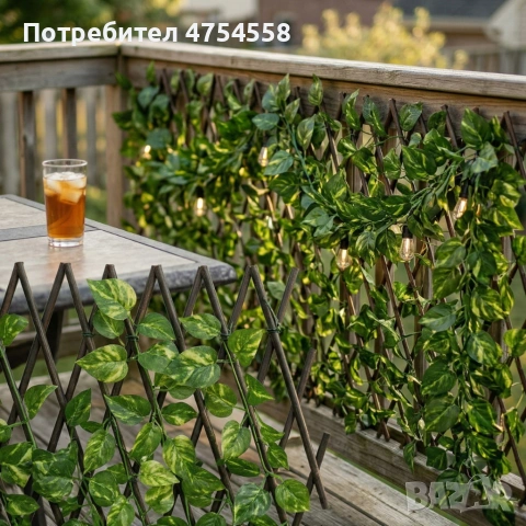 Комплект 5 бр. изкуствен бръшлян обща дължина 11.5 м – реалистична висяща декорация за стена, снимка 5 - Декорация за дома - 54159268
