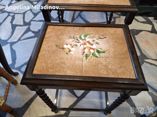 К - т три помощни масички с плочки , снимка 5 - Маси - 52801559