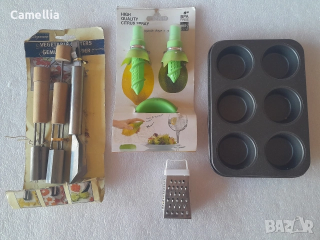 Домакински уреди за декорация, ренде и форма за мъфини 