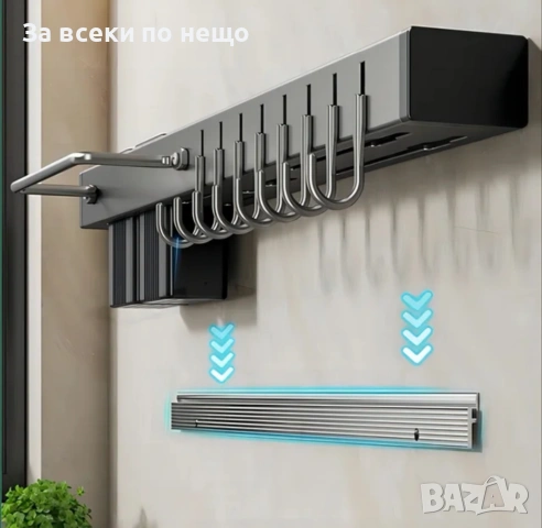 Метална стойка за стена за кухненски прибори, снимка 5 - Аксесоари за кухня - 53164153