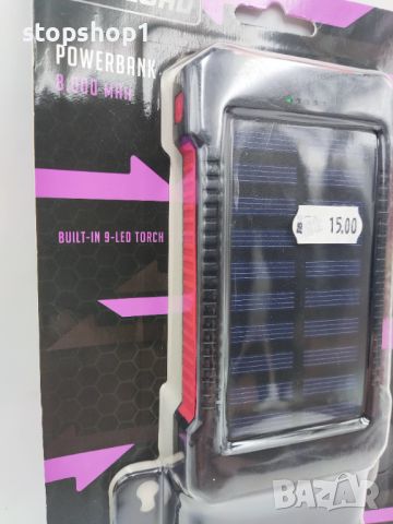 RE-LOAD 8000mAh Solar Power Bank,LED фенерче,вендузи+стойка за прозорец,iPhone,таблет,Samsung, снимка 2 - Външни батерии - 46141644