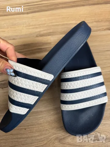 Оригинални тъмно сини чехли adidas Adilette ! 43 н, снимка 8 - Мъжки чехли - 49512116