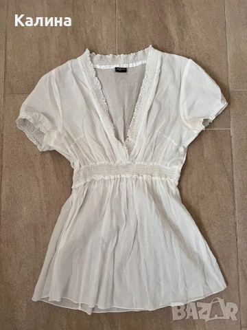 ЧИСТО НОВА Памучна бяла блузка / туника
