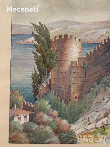 АТАНАС ЯЗАДЖИЕВ акварел Истамбул 1932 г., снимка 6 - Картини - 53099371