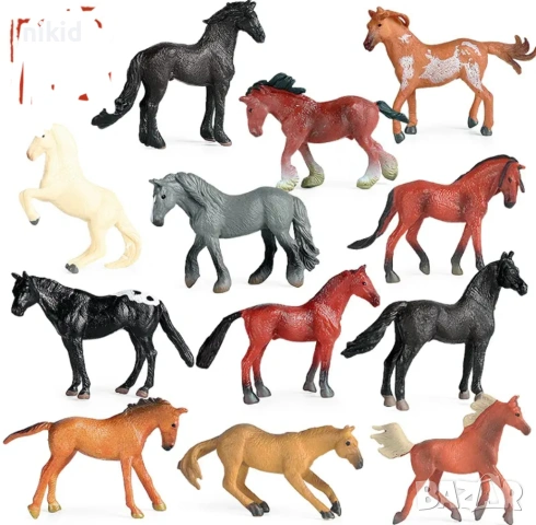 12 коне кончета кон малки пластмасови фигурки за украса торта и ирга играчки