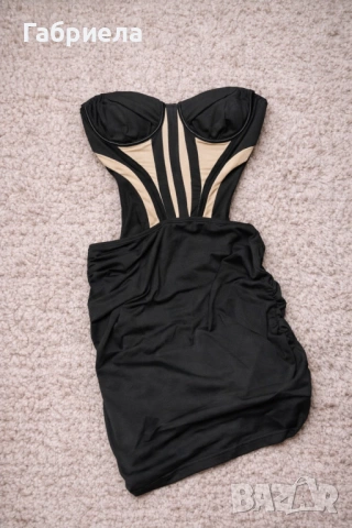 Нова къса рокля черна/бяла, снимка 4 - Рокли - 52880235