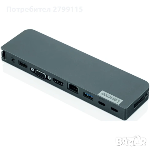 Lenovo USB-C Dock 40AU + оригинално 65W зарядно | 4K | LAN | HDMI, снимка 2 - Друга електроника - 54289794