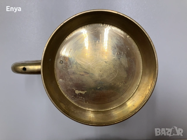 Месингова халба (чаша ), гравирана и рисувана, снимка 6 - Антикварни и старинни предмети - 53371927