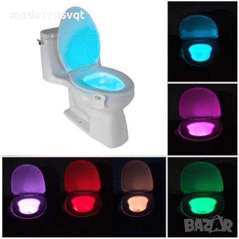 ЛЕД Лампа за тоалетна чиния с фотоклетка Lightbowl, снимка 1 - Чинии - 45541753