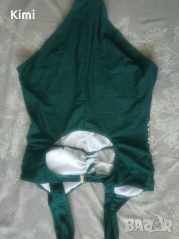 Нов цял бански в бяло и тъмно зелено , снимка 4 - Бански костюми - 46228207