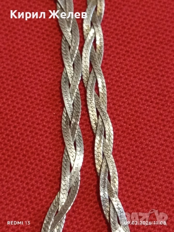 Сребърно колие с змийска плетка елегантен стилен дизайн ювелирна изработка 38387, снимка 2 - Колиета, медальони, синджири - 53411247