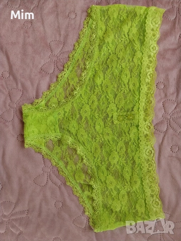 L / XLНеоново зелена, дантелена бикина , снимка 4 - Бельо - 53895511