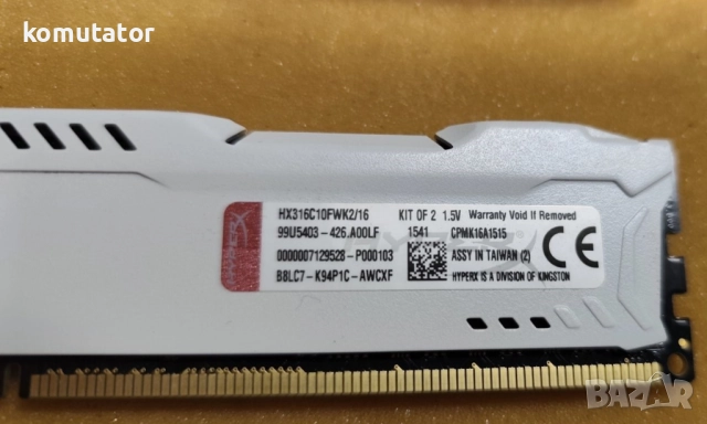 RAM 16GB DDRIII HX316C10FWK2/16,2x8GB KIT Kingston, снимка 3 - RAM памет - 52967970