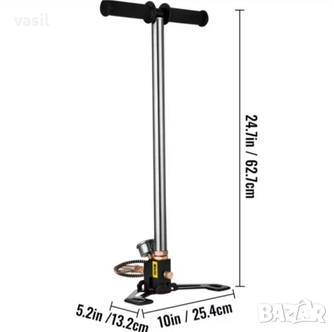 Ръчна помпа VEVOR 3-степенна за PCP въздушна пушка - 4500 PSI