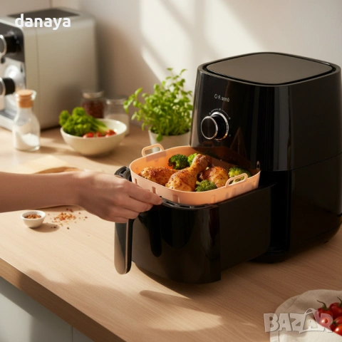 6338 Квадратна силиконова форма за Airfryer, 22х22см, снимка 3 - Форми - 53142320