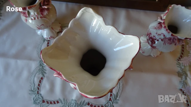 Комплект вази Bassano Italy с рози и цветен декор., снимка 8 - Вази - 50988749