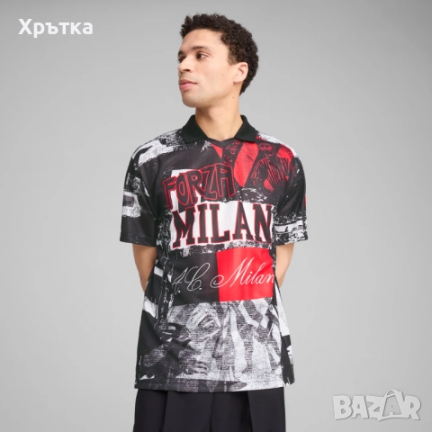 Puma x AC Milan - Оригинална мъжка футболна тениска размер M, снимка 2 - Тениски - 52146042