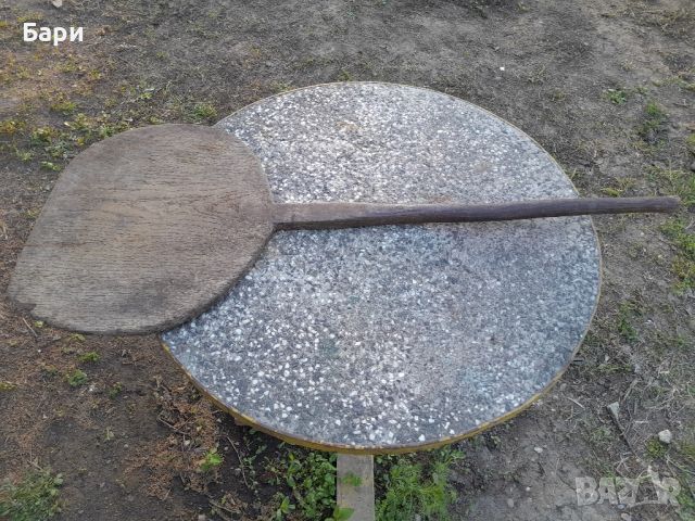 Автентична дървена дъска,лопата за месене на хляб, кръг с дръжка, снимка 1 - Други ценни предмети - 45380066