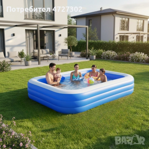 Голям надуваем семеен басейн - релакс и забавление за цялото семейство, снимка 2 - Басейни и аксесоари - 53722530