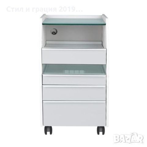 Количка за естетика 984 сив 46 x 42 x 78 см вградена UV-C лампа, снимка 5 - Козметични уреди - 45322799