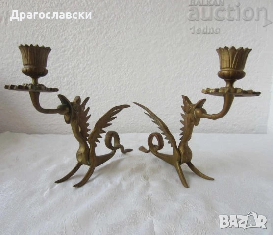 Стари свещници различни: метални дракони, свещник, месинг, елха, дракон, снимка 18 - Декорация за дома - 28873263