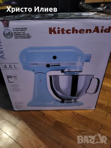 Кухненски робот Планетарен миксер KITCHENAID ARTISAN 5KSM175 син 4,8L, снимка 15 - Кухненски роботи - 49195542