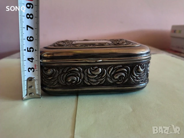Страхотна Стара Посребрена Кутия За Бижута, снимка 7 - Антикварни и старинни предмети - 51156534
