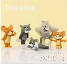 Лот 5бр фигурки Том и Джери подходящи за торта или за игра, фигурки за торта , снимка 2 - Фигурки - 51587645