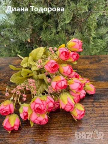 Дребни изкуствени божурчета  , снимка 2 - Изкуствени цветя - 36558327