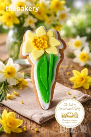 Бисквитки цветя за 8-ми Март, снимка 6 - Декорация за дома - 53684167