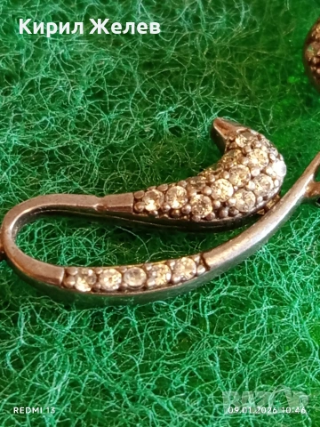 Сребърна гривна инкрустирана с кристали елегантна финна ювелирна изработка 52746, снимка 2 - Гривни - 53040933