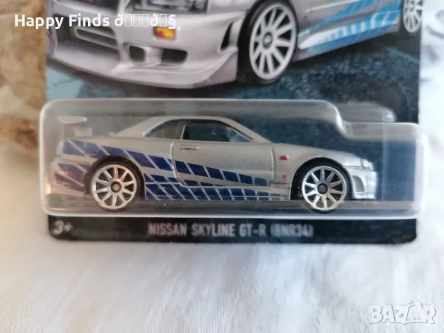 💕🧸🎁🚗🌟 Hot Wheels 2019 Nissan Skyline GT-R (BNR34) Fast & Furious, снимка 2 - Колекции - 47018751