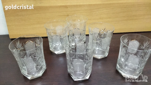 кристални чаши за уиски Зорница лукс , снимка 2 - Антикварни и старинни предмети - 16074232