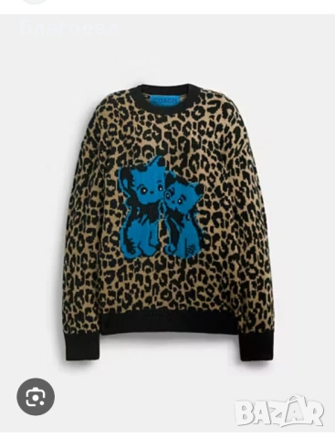 пуловер COACH Leopard Print