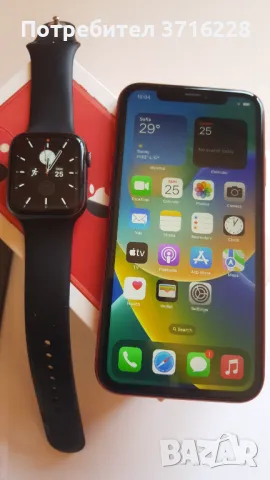 iPhone 11 Red Product DUAL + Apple Watch 4 Cellular, снимка 1 - Apple iPhone - 42804380