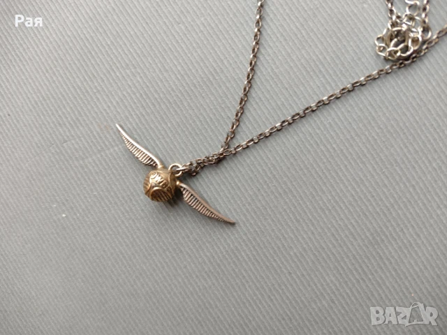Сребърно Колие Хари Потър Златният Снич / висулка, снимка 1
