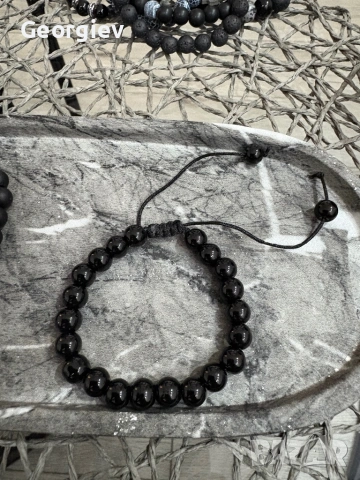 Мъжки гривни /стилни черни гривни (лава / оникс стил), снимка 5 - Гривни - 54012139